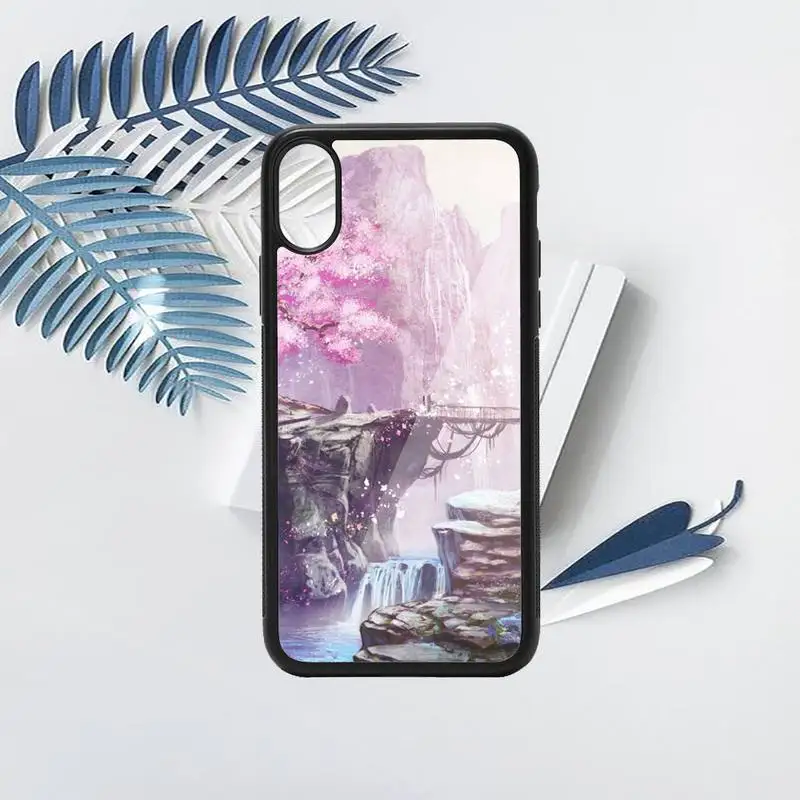 

Pink Cherry blossoms flower pattern Phone Case PC for iPhone 11 12 pro XS MAX 8 7 6 6S Plus X 5S SE 2020 XR