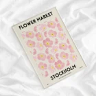 Цветочный рынок-Стокгольм, розово-бежевая Пастельная Акварельная Цветочная печать, абстрактный цветок, искусство, домашний декор, пион, холст, печать, искусство