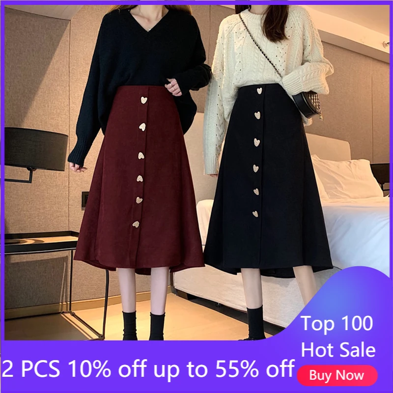 

Юбка женская с завышенной талией, а-силуэт, на осень/зиму, до колена, повседневная, 9716 #