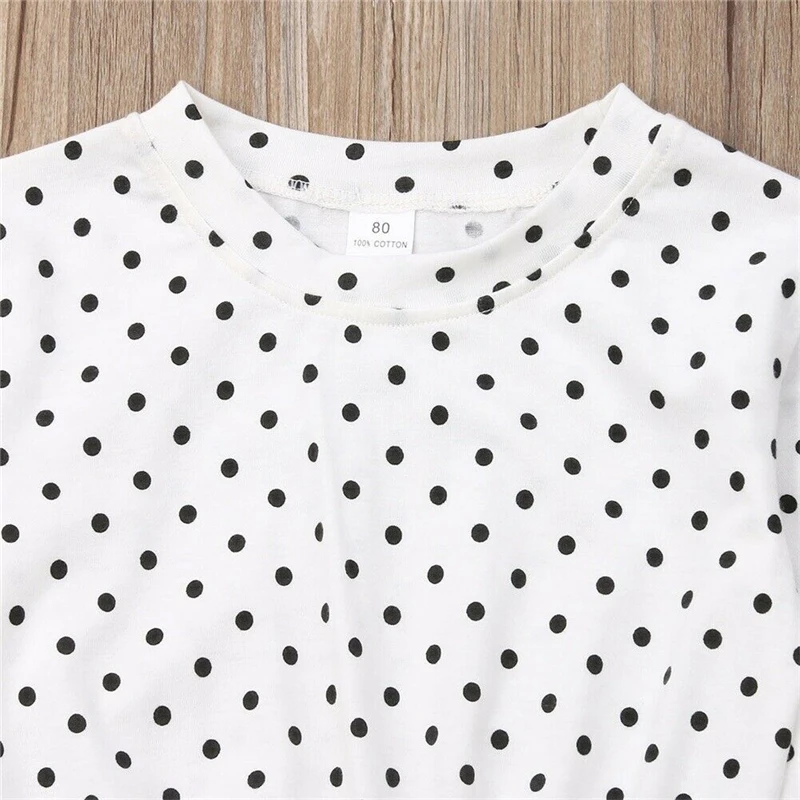 Новинка модная блузка в горошек для маленьких девочек футболка топы и шорты