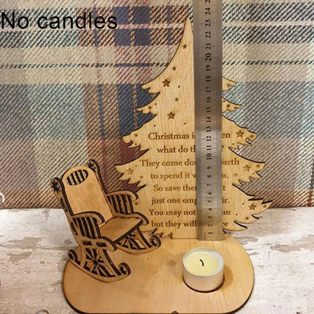 Christmas Angel Wood Candlestick Merry Decoration For Home Rotating Ornament 2021 Xmas Navidad Gifts W2o0 | Дом и сад