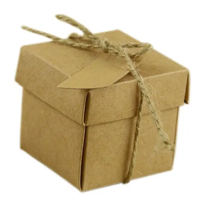 DIY свадебные сувениры и подарки коробка крафт-бумажный мешок с пеньковой