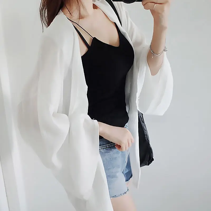 

Jackets Women Summer Sun-proof See-through Thin Outwear Lightweight Loose High Quality Trendy New Daily Simple Design Elegant BF