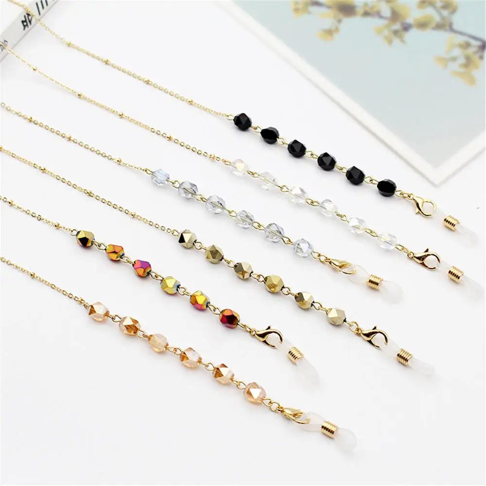 

Bohemian Crystal Beaded Glasses Chains Lanyard Face Mask Chain Holder Eyeglass Rope Sunglasses Cord Neck Strap Gift For Women
