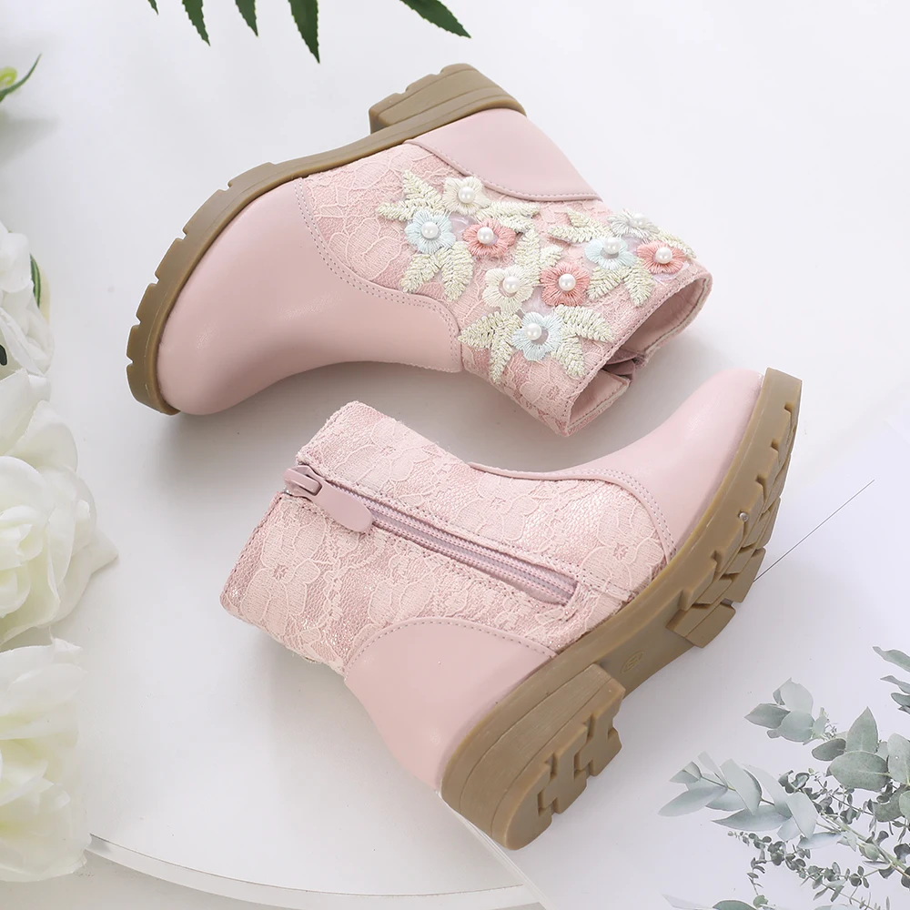 Ботинки на шнуровке для девочек детские ботинки принцессы прогулочная обувь