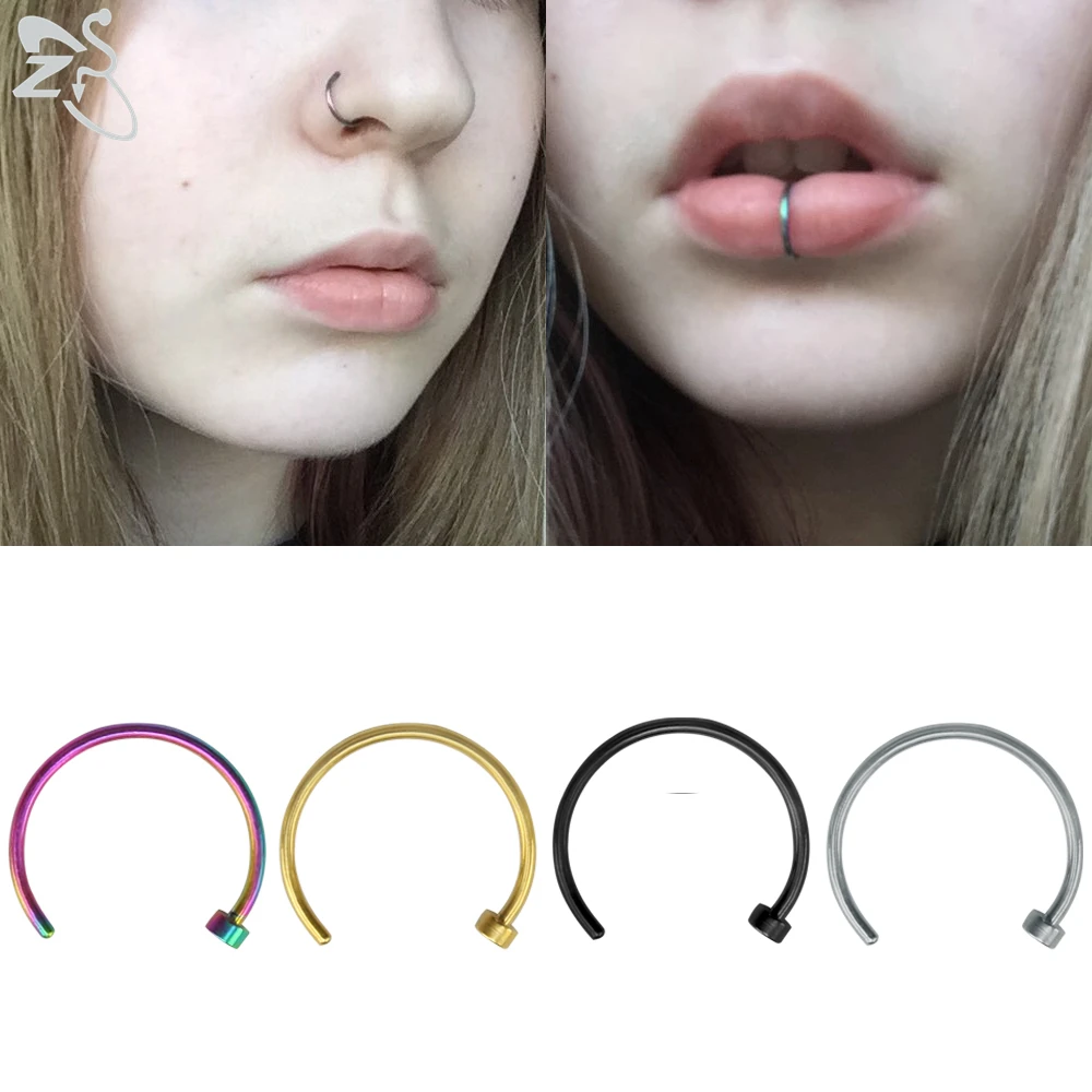 U образное кольцо для пирсинга носа из нержавеющей стали|Украшения тела| |