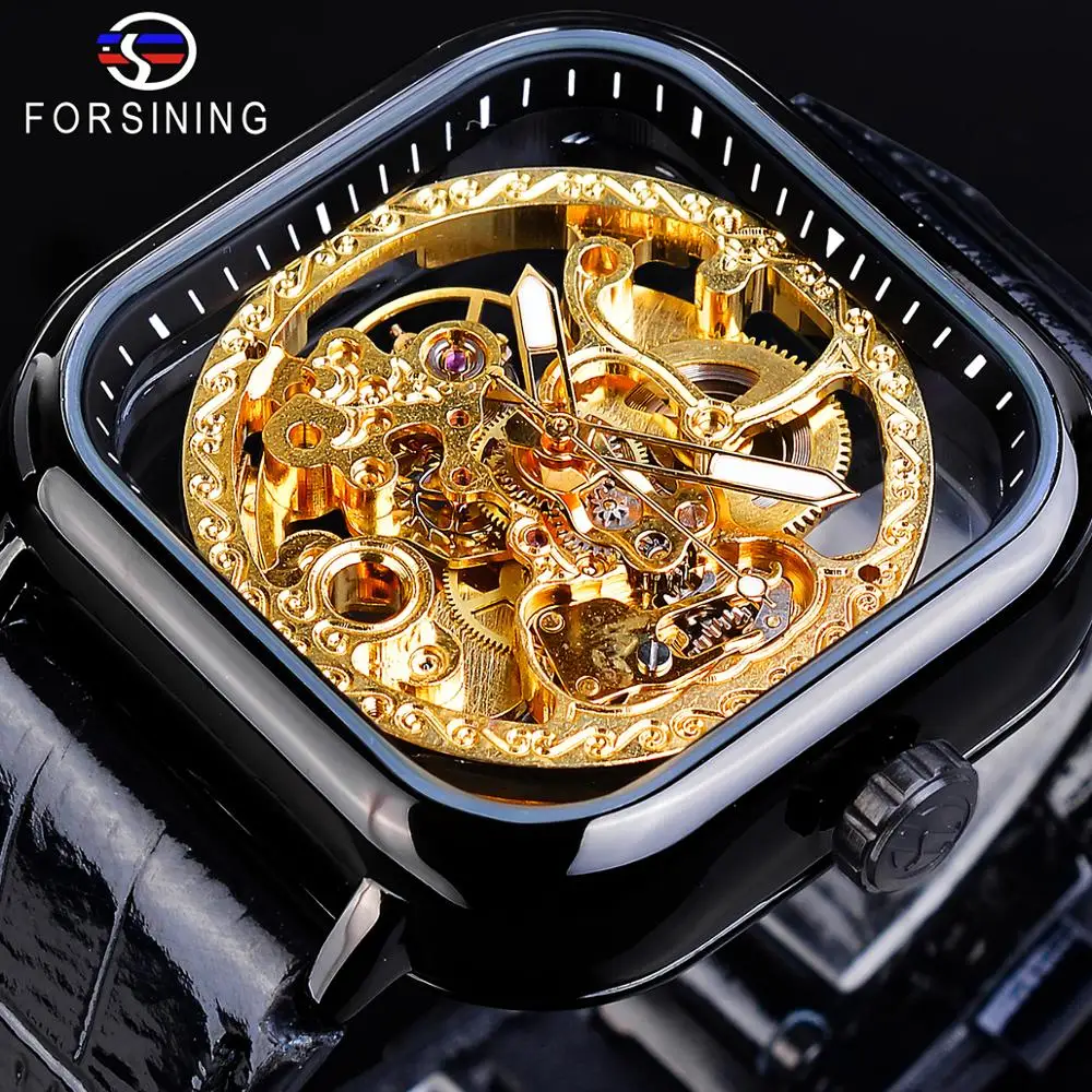 Часы наручные Forsining Мужские автоматические деловые модные дизайнерские с
