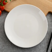 tableware japanese pure white round dish restaurant dish plain white rice plate western food plates household disc steak plate