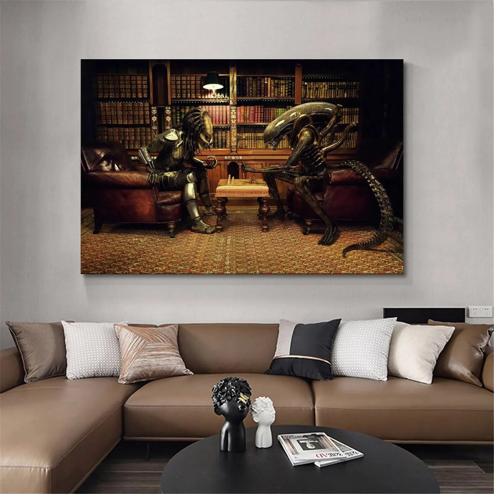 Инопланетянин против Хищника игра в шахматы холст художественный плакат и