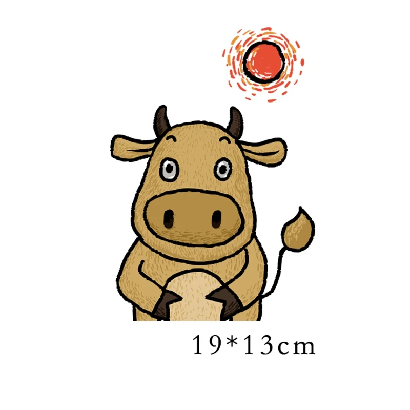Мультяшные милые летние нашивки с изображением животного крупного рогатого