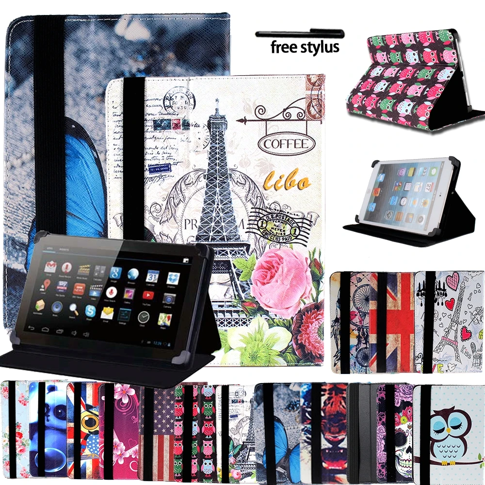 

Universal Tablet Case for Cello 7incn / 10.1incn Ultra-Thin Leather Anti-Shock and Anti-Fall Stand Folding Cover Case+ Stylus