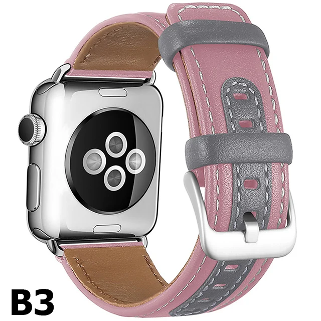 Для Apple Watch 5 ремешок 40 мм 44 мм спортивный хороший кожаный тканевый браслет для мужчин/девочек для iwatch серии 4 3 38 мм 42 мм - Цвет ремешка: B3-pink gray