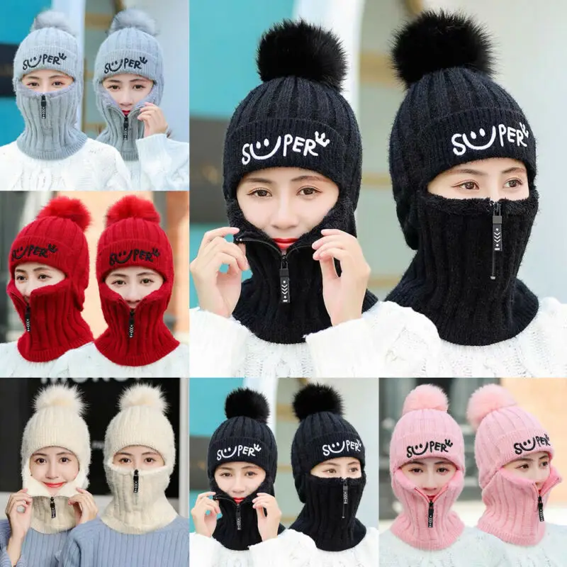 2020 брендовая плотная теплая вязаная шапка Зимняя женская Шапка-бини для лица