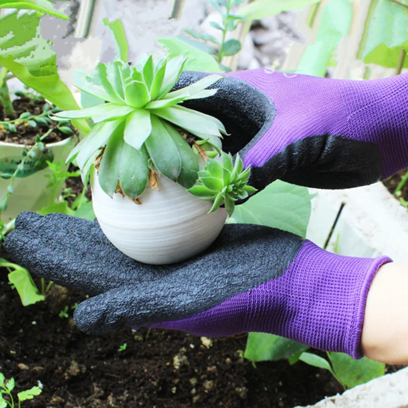 1 пара Нескользящие садовые перчатки для защиты рук|Садовые перчатки| |