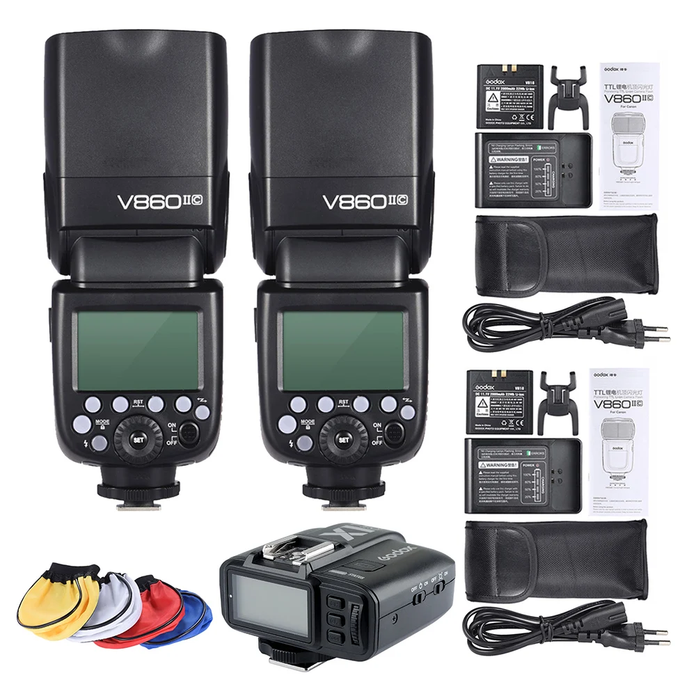 Godox V860II-C E-ttl 1/8000S HSS Master Slave GN60 Speedlite Flash с X1T-C ttl 1/8000s Trigger для камер Canon EOS | Электроника