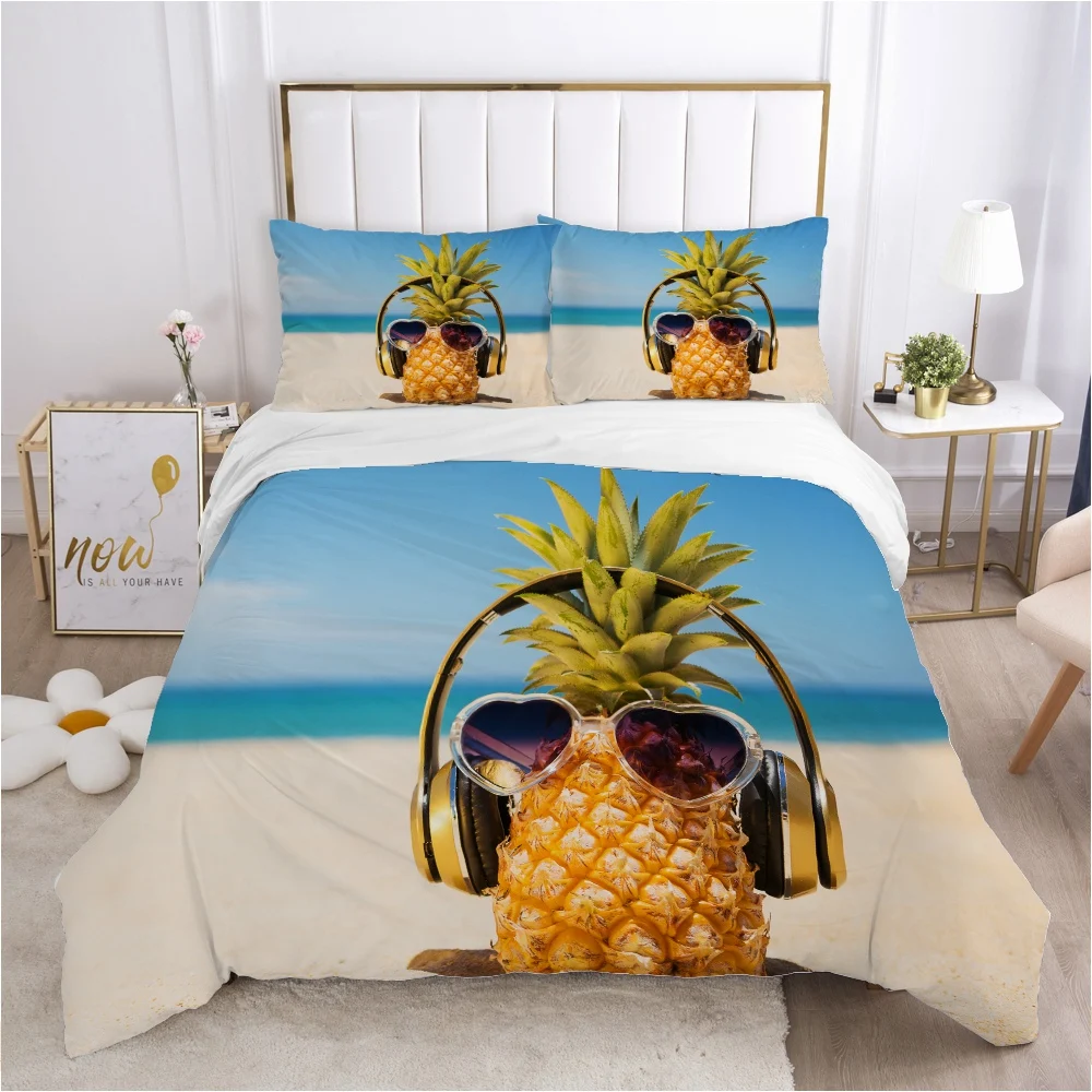 

landscape Duvet cover set 240x220 200x200 Bedding set Twin Queen King Double Bed linens Quilt cover Bedclothes pineapple