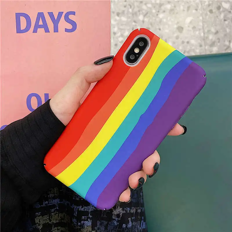 

Fashion Rainbow Hard PC Case For Redmi Note 9 note 7 8 K20 K30 Pro Cover For Xiaomi Mi 10 Lite 8 9 10 Pro mi A3 Lite Cases Shell