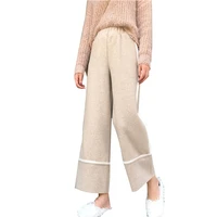 women wool wide leg pants 2019 autumn winter casual high waist plus size pant loose female elegant trousers pantalon femme