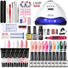 Набор для маникюра, 120 Вт6 Вт, УФ-лампа со светодиодной лампой, машинка для аппаратного маникюра и наращивания ногтей, набор для быстрого наращивания ногтей с гелем