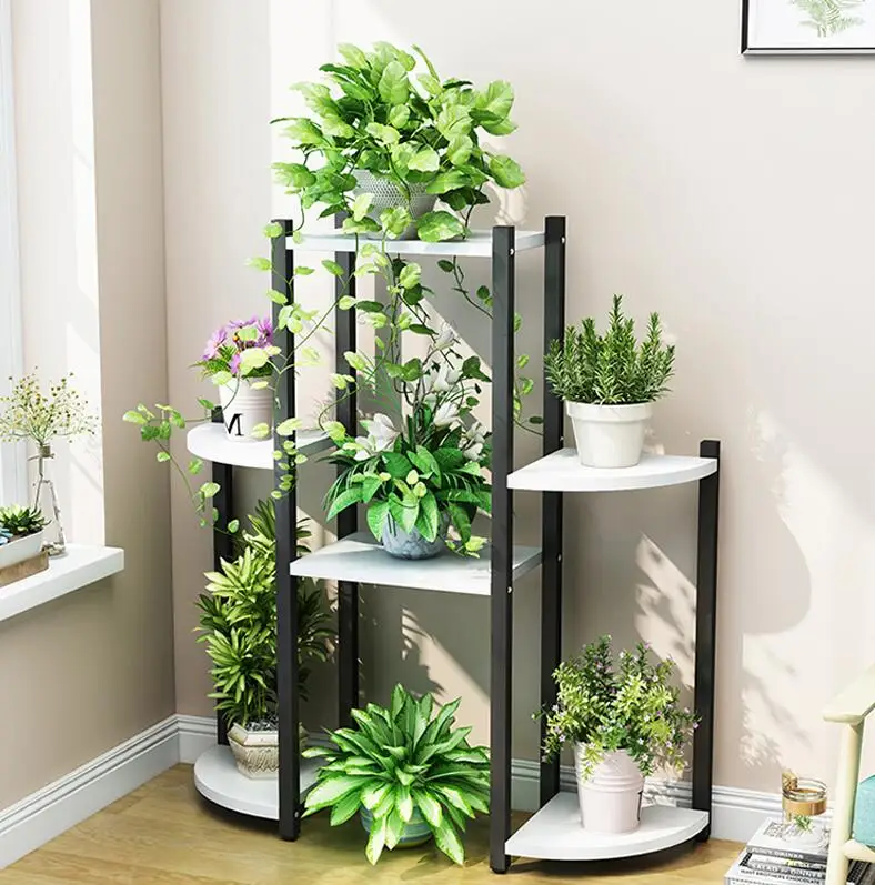 Стеллаж для цветов железная подставка многоэтажная интерьерная отделка