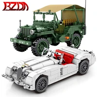 sembo classic high tech cars series jeeped retro car vehicle model military building blocks educational toys for children gift