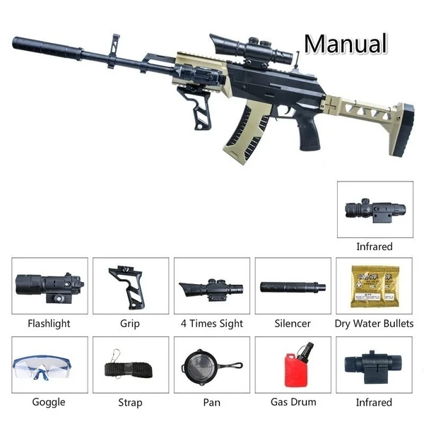 Khaki -Manual-H Безопасная электрическая версия M762, детские игрушки, пистолет, уличная игра CS, Пейнтбольный пистолет, детский подарок, детская игрушка, водяной пистолет, детские рождественские подарки - Цвет: Khaki -Manual-H