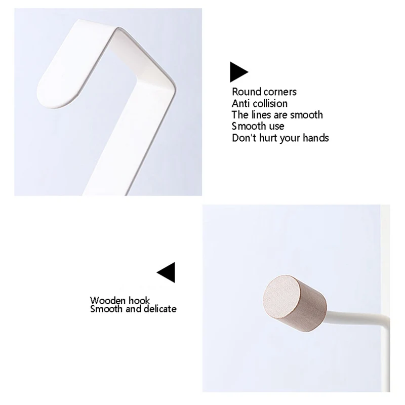 

Household Door Hooks Carbon Steel Hanging Hook Hanger Hats Bags Holder Tie Scarf Key Hook Clothes Coats Rack Doorway Towel Shelf