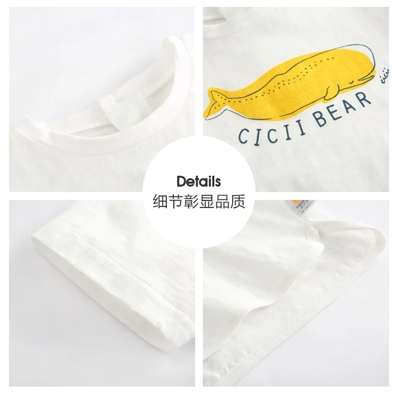 Cicibear детская одежда для мальчиков Детский костюм 2020 летняя хлопковая футболка