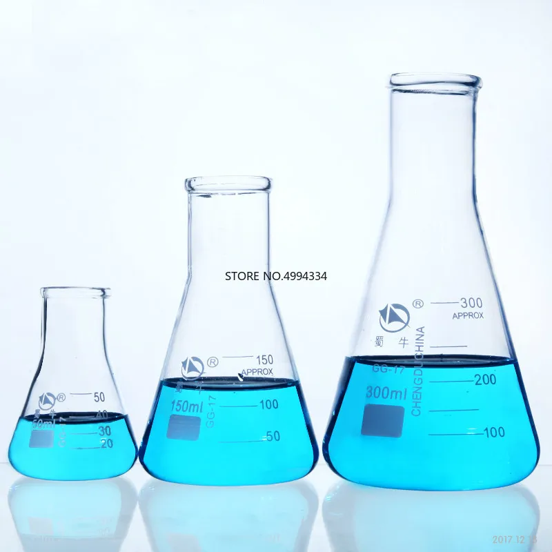 1 шт. Высококачественная треугольная стеклянная колба с широким горлом и большим
