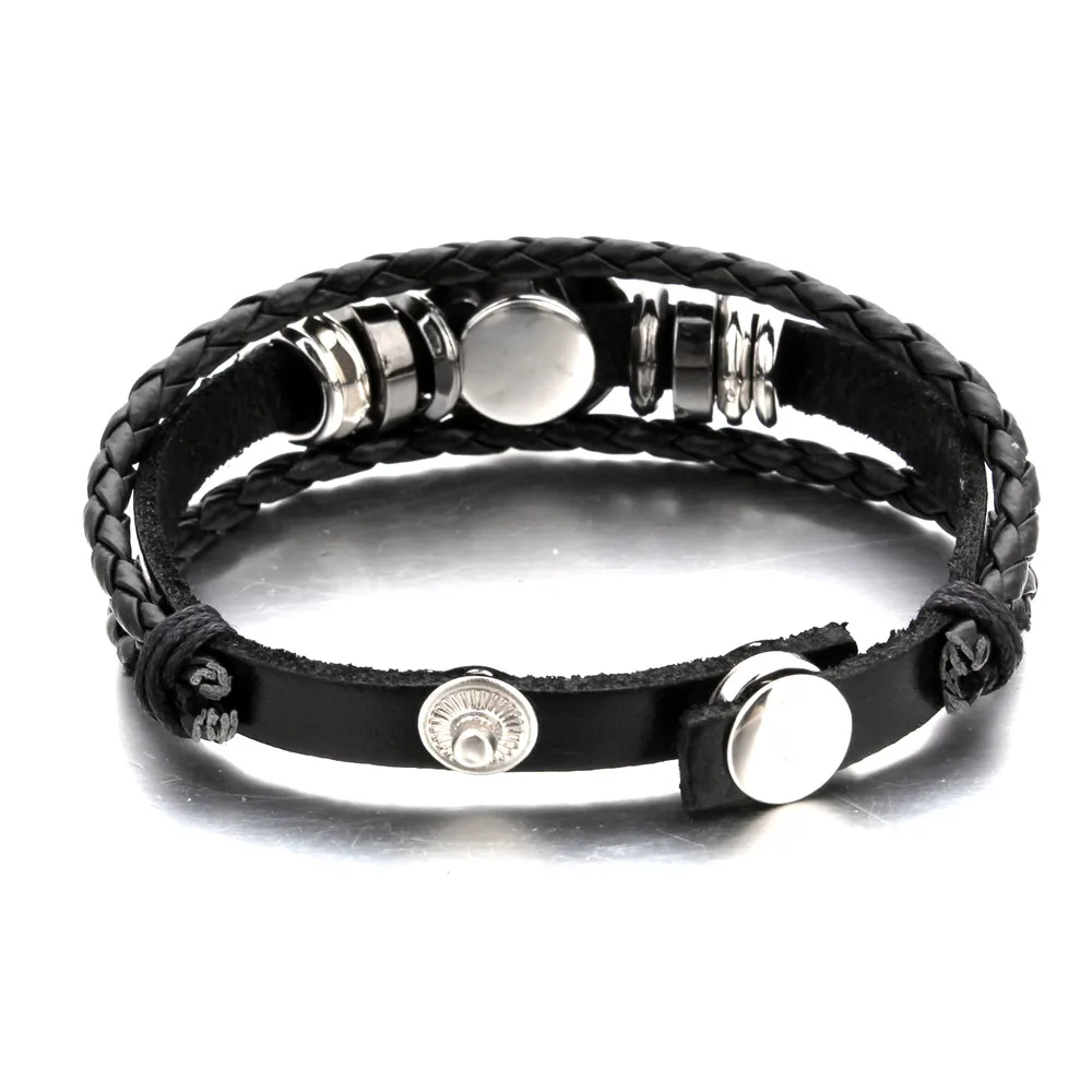 Горячая Распродажа кожаный браслет с застежкой в стиле ретро плетеные кожаные