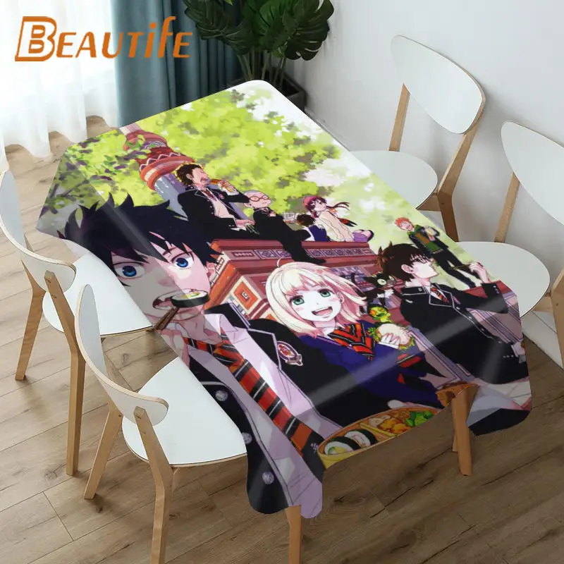 Пользовательская аниме синяя неорцистская Свадебная скатерть букет для стола на