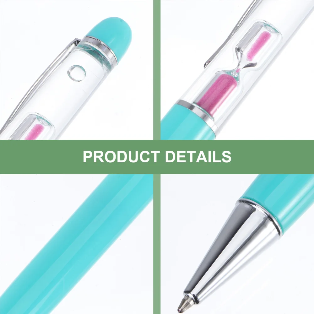 

4Pcs Creative Sand Glass Ballpoint Pens Dynamic Liquid Pen Office Supplies Gift Pens (Red + Yellow + Green + White, 1Pc/