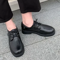 coolulu 2020 women lace up oxford pumps round toe fashion mid block heel all match springautumn ladies pumps size 32 46