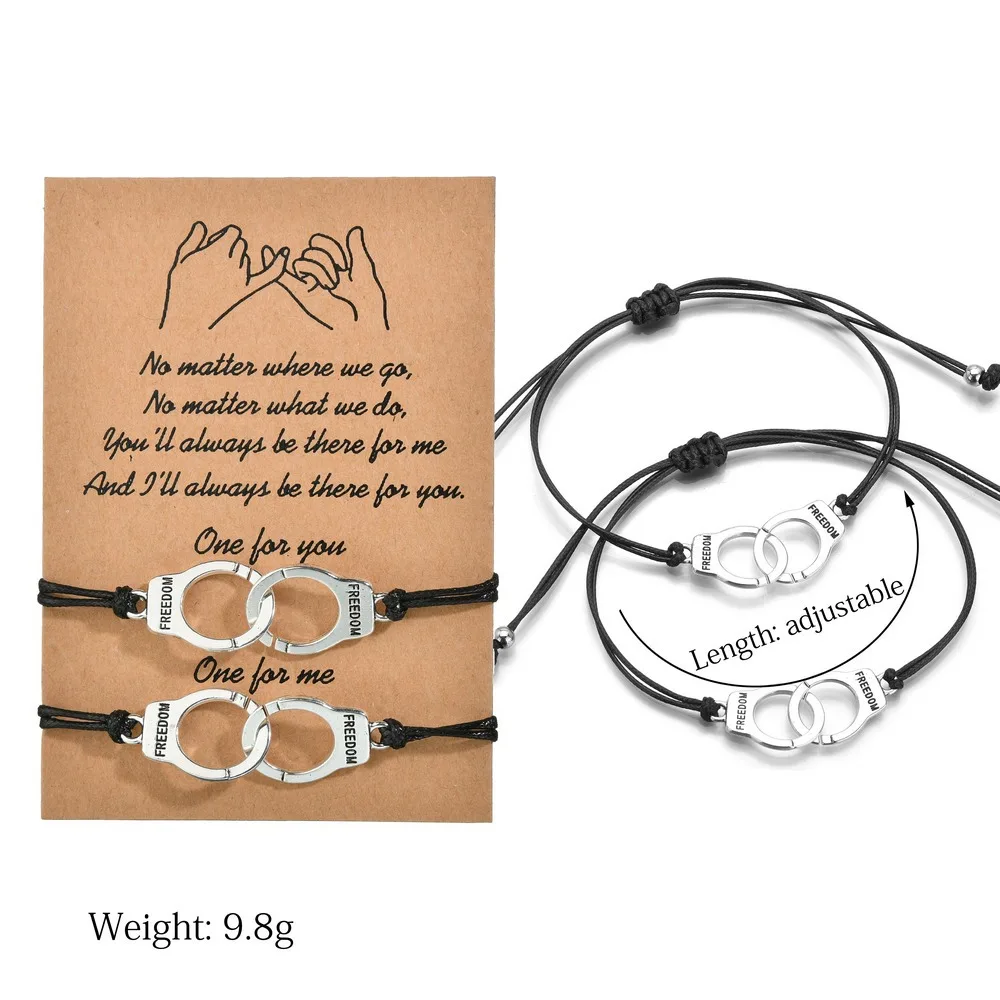 

Charmsmic Vintage Silver Color Friendship Forever Charm Bracelets For Lovers Make A Wish Card Handmade Bracelets Wholesale