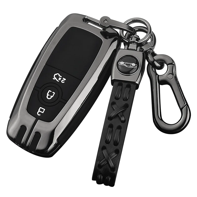 

Zinc Alloy Silicone Car Remote Key Cover Case Shell for Ford Fusion 2018 Mustang Explorer Expedition Edge F-350 F-450 F-550 3 or