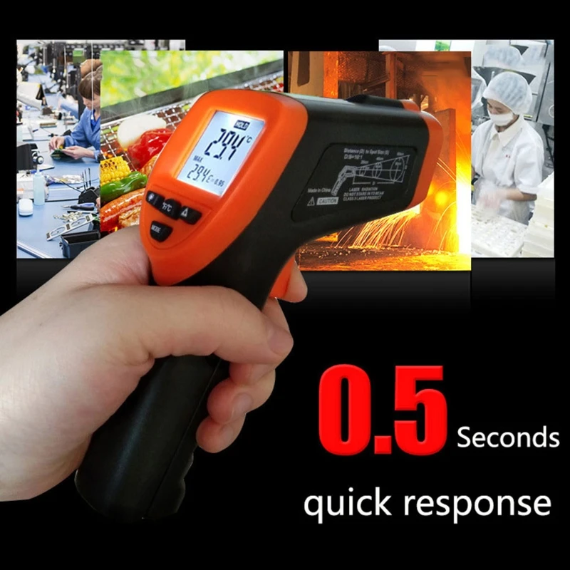 

Non-contact Digital Laser IR Infrared Thermometer -50°C to 500°C/ -58°F~932°F Instant Read Temperature Gun Temp Meter