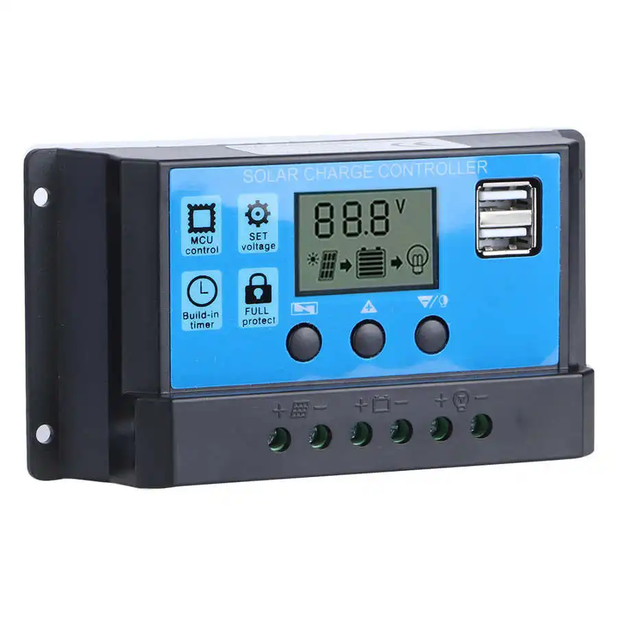 60A 12V 24V Авто за максимальной точкой мощности Солнечный контроллер заряда PWM ЖК
