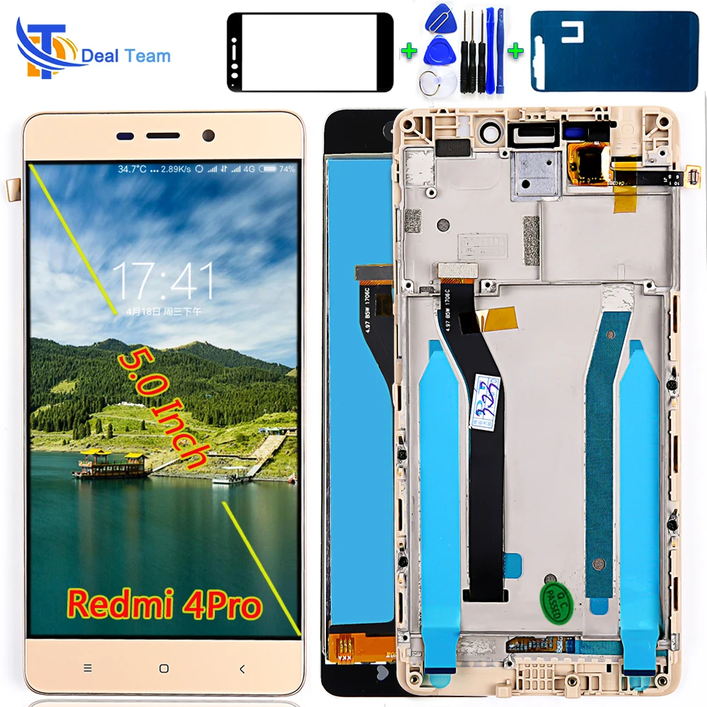 ЖК экран 5 0 дюйма для Xiaomi Redmi 4 Prime / pro 3 Гб ОЗУ 32 ПЗУ сенсорный дигитайзер в сборе