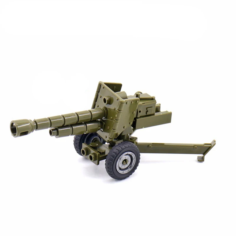 

Ww2 War Military Weapon Model Cannon Howitzer Building Blocks Kids Birthday Present Children's Educational Collection Toys