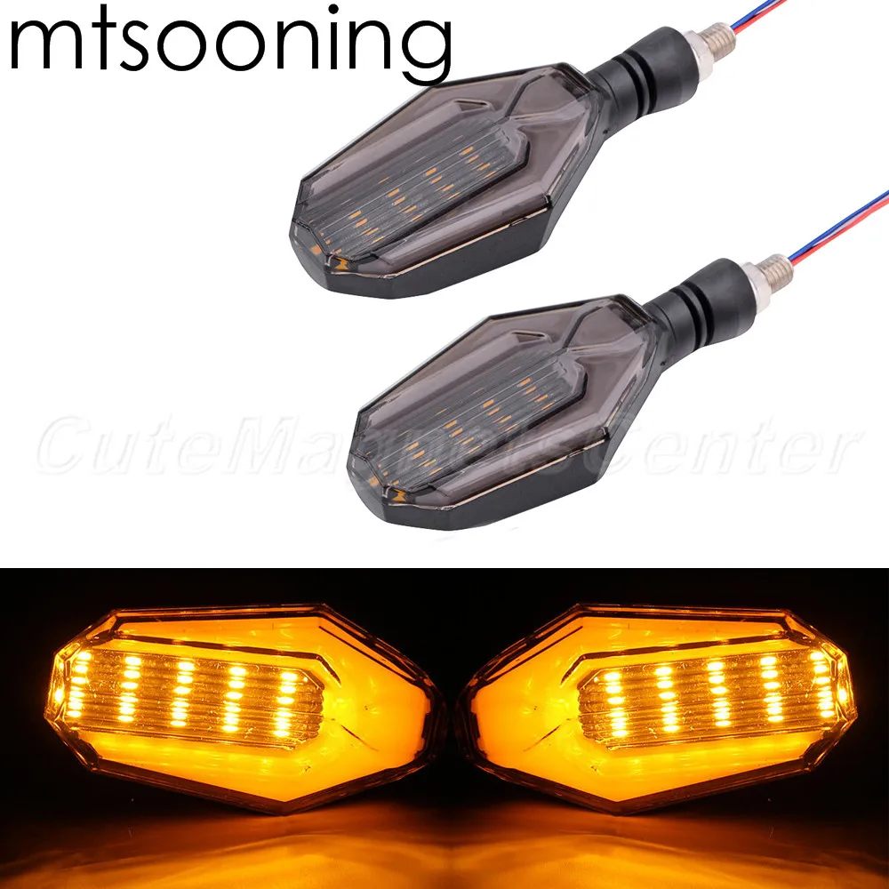 

mtsooning 2PCS LED Motorcycle Turn Signal Lights 12V Super Bright Indicator Moto Clignotant Blinker Daytime Running Light Lamp