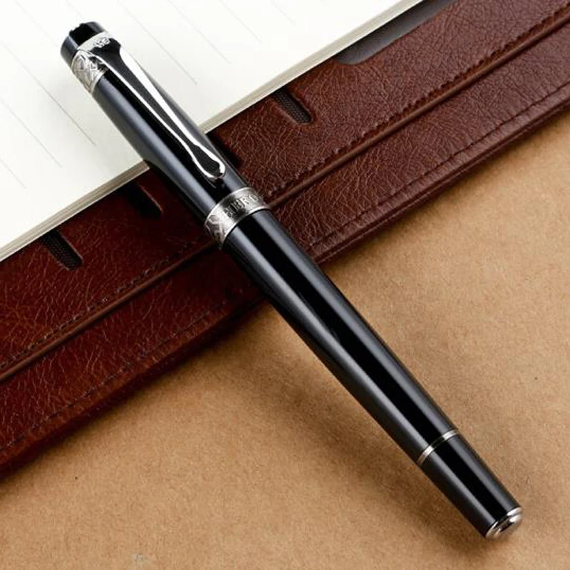 

Hero 100 12K Gold Business Metal Black Fountain Pen New Emperor Authentic Top Quality Ink Pen Collection Box Writing Gift Set