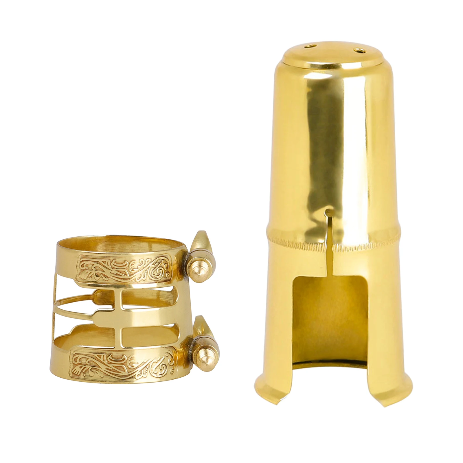 

Solid brass alto saxophone mouthpiece cap cover with ligature