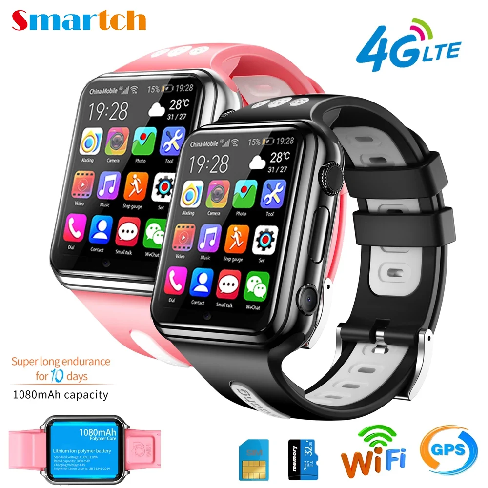 H1/W5 4G GPS Wifi Location Student/Kids Smart Watch Phone Android System Clock App Install Blue Tooth Smartwatch SIM Card Boy |