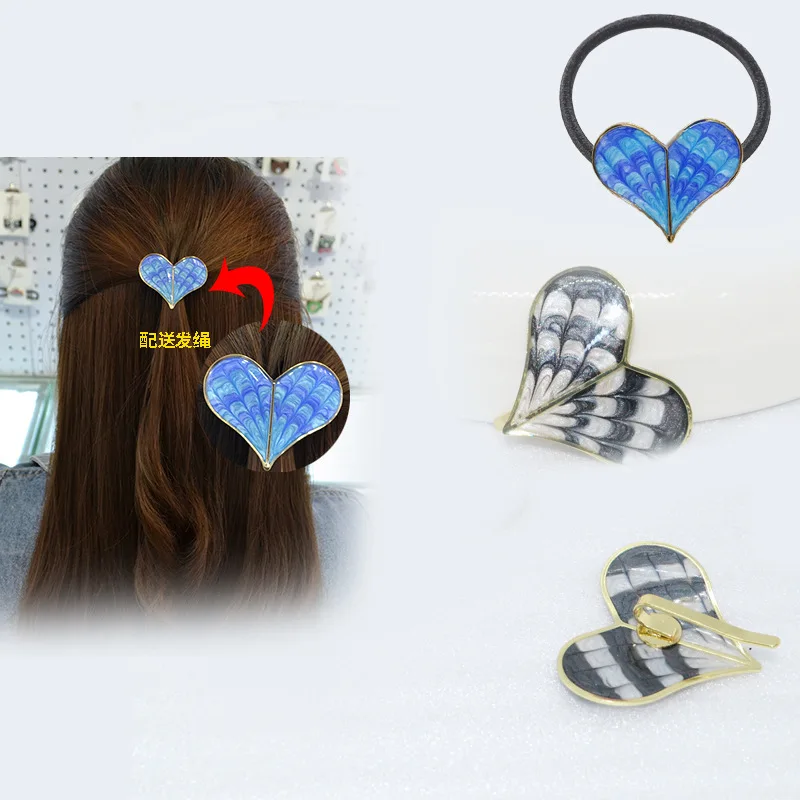 

Hair Clips 2020 Girls Hair Accessories Retro Fashion Women's Hair Clips Hair Tie Ponytail Peach Blossom Head Rope Accessories