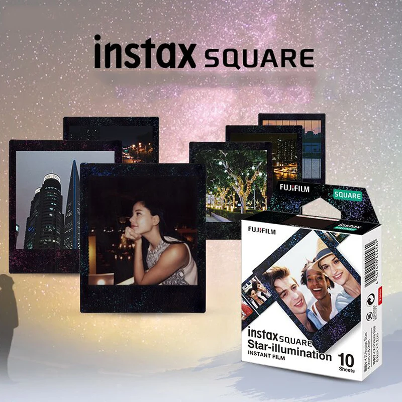 Квадратная фотобумага Fuji instax с изображением звездного неба 10 листов для sq6/sp 3/sq10