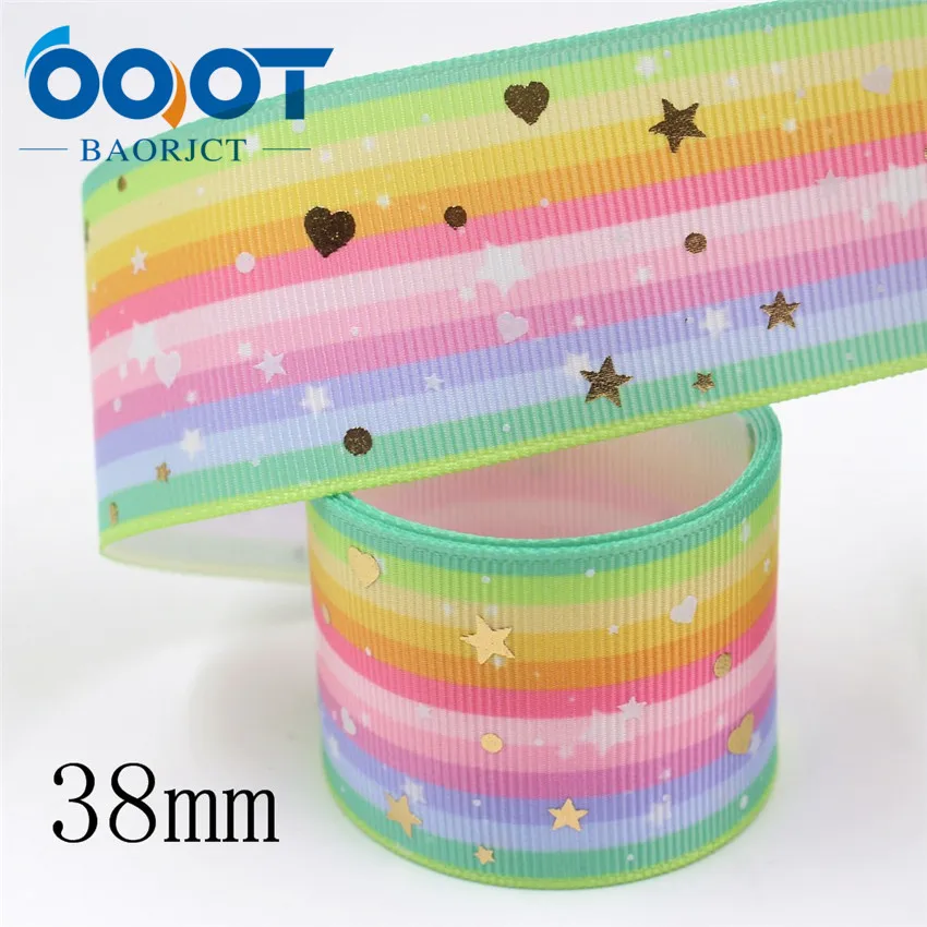 I-19916-2176 OOOT BAORJCT I-19916-2172, 38 мм, 5 ярдов Новые Флуоресцентные красочные печатные корсажные ленты, DIY головной убор ручной работы подарочная упаковка - Цвет: I-19916-2176