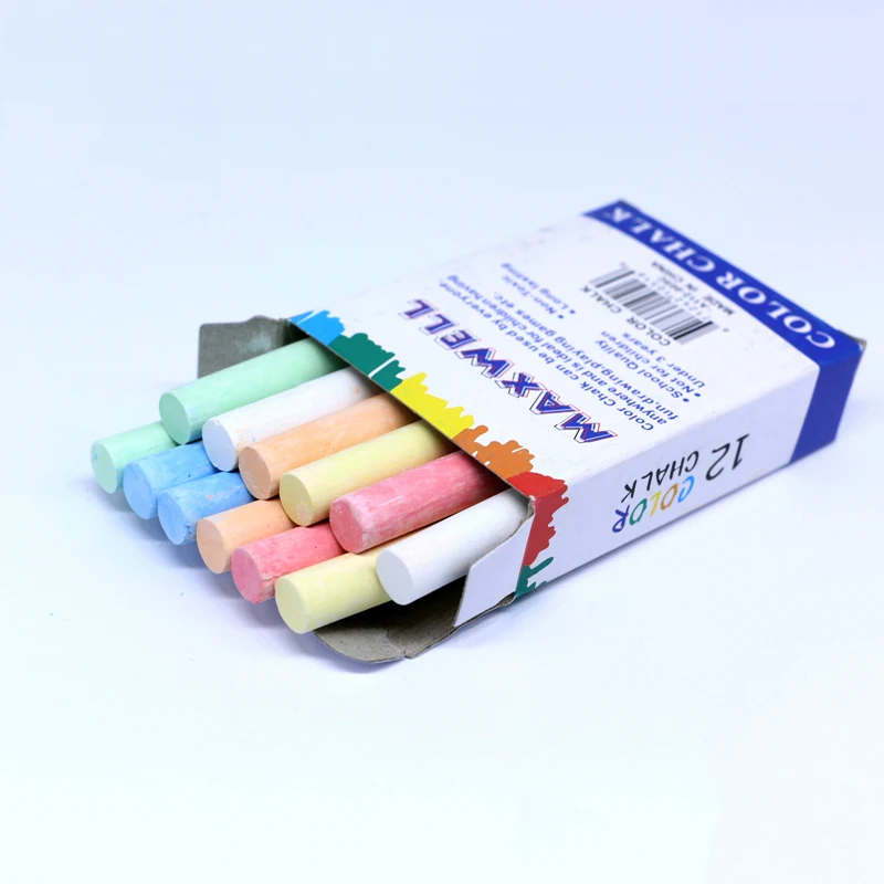 

12 pcs/Lot Dustless Chalk Pen Drawing Chalks For Blackboard 6 Colors Stationary Office School Supplies Accessories tizas escolar