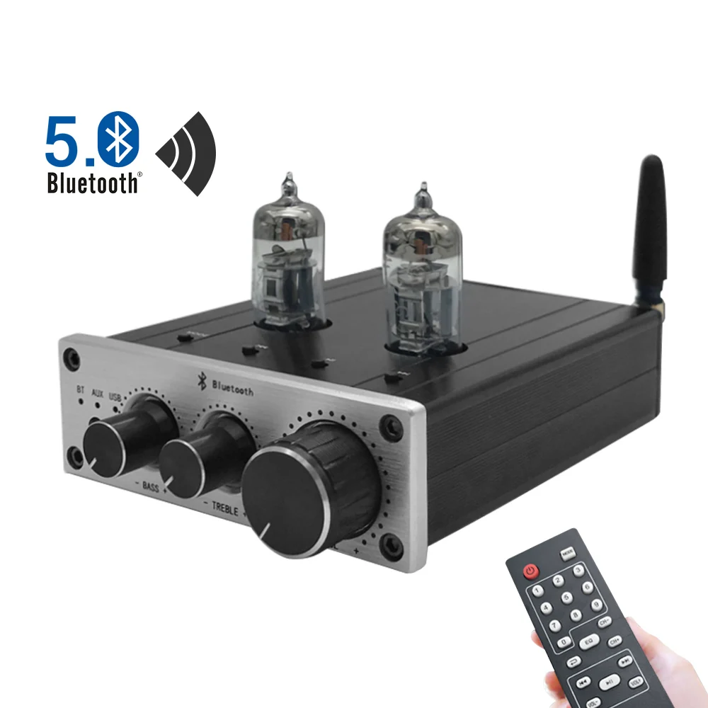 

AIYIMA Bluetooth 5.0 6J3 Vacuum Tube Preamp Home Theater USB DAC HiFi Amplifier Preamplifier Treble Bass Tone Control DC12V