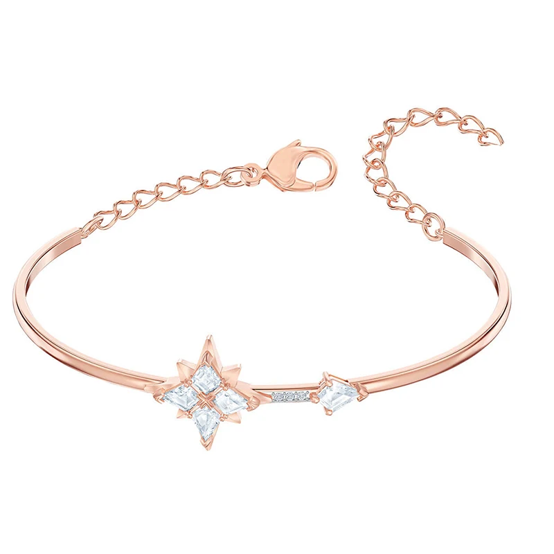 

SWA 2019 New Fashion Classic Bangle, Shiny And Charming Crystal Transparent Ladies Bracelet For Girlfriend Romantic Jewelry Gift