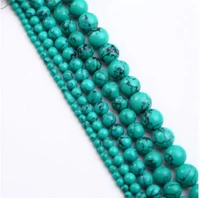 round 46810mm green turquoise loose beads for diy craft bracelet necklace jewelry making